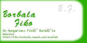 borbala fiko business card